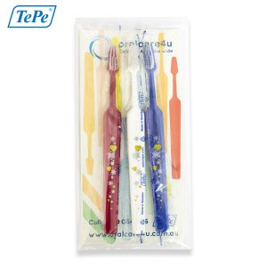TePe Select Adult Soft Christmas Toothbrush (Text Design) 3 Pack