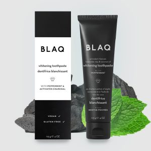 BLAQ Whitening Toothpaste – With Peppermint & Activated Charcoal
