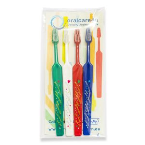 TePe Select Adult Soft Christmas Toothbrush (Text Design) 4 Pack